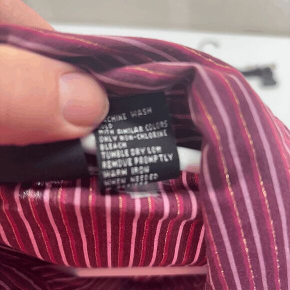 Mossimo Womens Stretch Button Down Gold Metallic Thread Throughout Size 20W EUC - Picture 4 of 5